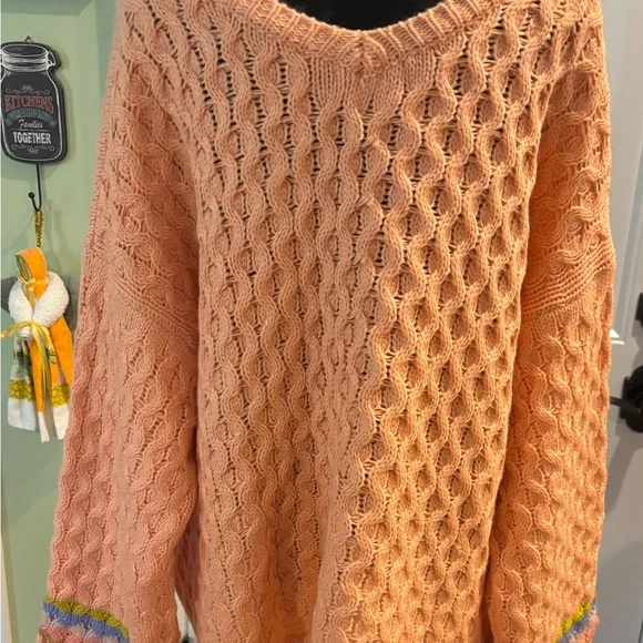 #1012 EUC POL Peace Sweater Size Large - Picture 4 of 4